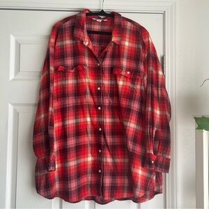 Old Navy red plaid flannel buttonup shirt size 3x